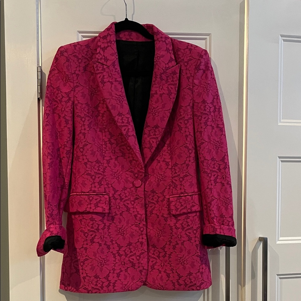 Zara Fuchsia Lace Blazer